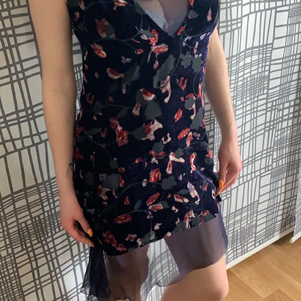 Chanel blue velvet dress